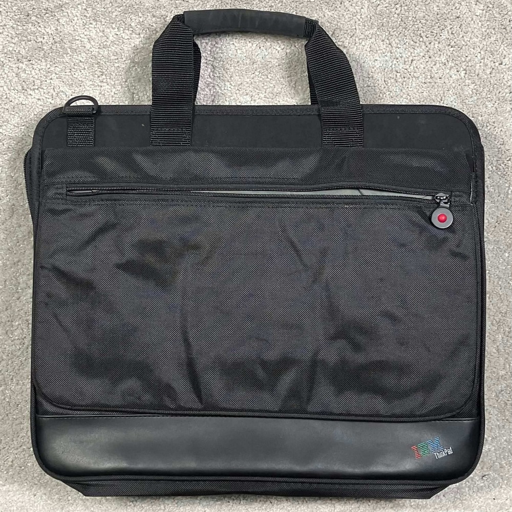 Vintage IBM ThinkPad Black Laptop Messenger Bag Briefcase Shoulder Strap 16" - Picture 1 of 12